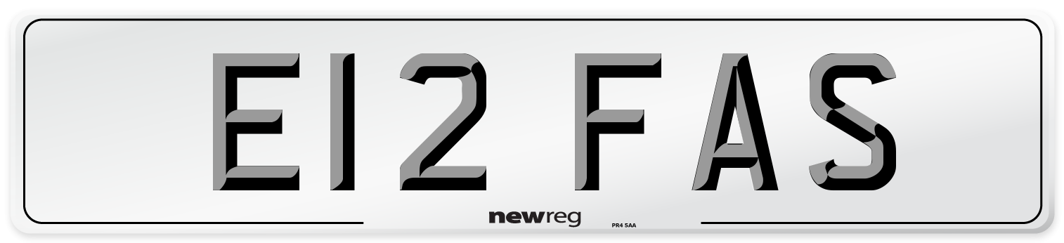 E12 FAS Number Plate from New Reg